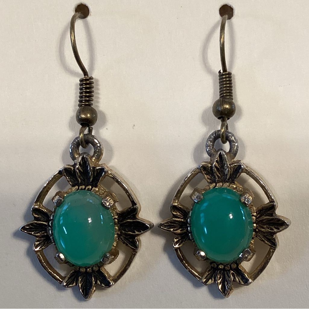 Green Chalcedony Earrings